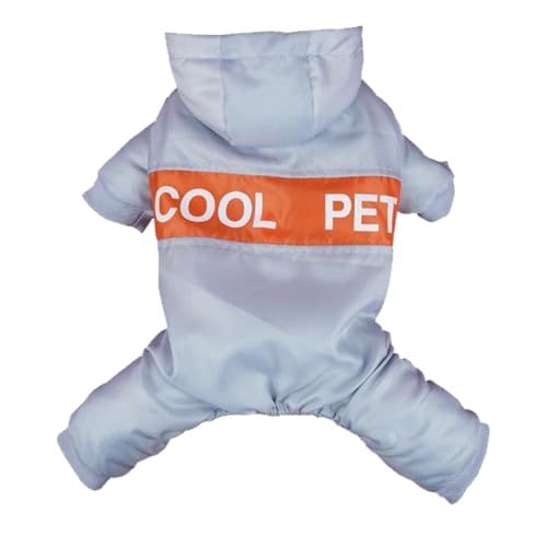 犬用ジャンプスーツ 犬服 子犬服 ハーネスジャケット 冬用アクセサリー 耐摩耗性ウォーマー 防風アパレル 青灰/L