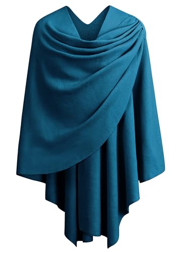Image of PULI Womens Cross Front Poncho Shawl Wrap Elegant Wedding Formal Gift
