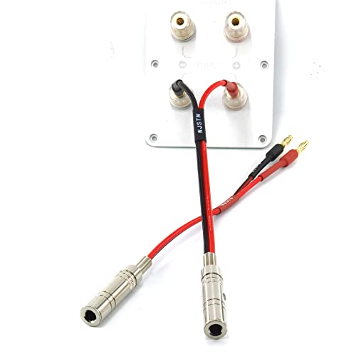 Wjstn 1/4 Ts To Banana Plug Speaker Cable 6.35 Mm 1/4" Female To Banana Plug Speaker Mono Adapter 8 Inches 2Pack #TOP5