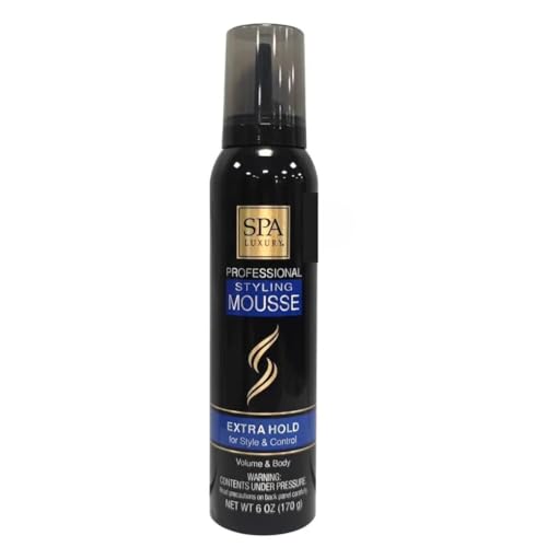 SPA Luxury Professional Styling Mousse, Extra Hold for Style &amp; Control, 6 oz, Volume &amp; Body