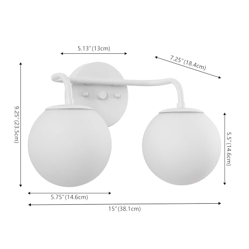 Image of JONATHAN Y Louis Parisian Globe 15 inch Vanity 2-Light, White