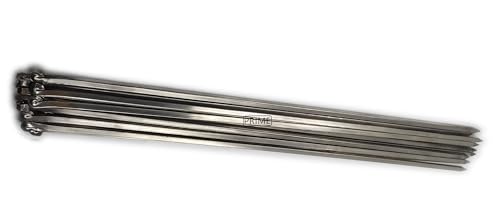 Image of Prime Bakers and Moulders Stainless Steel Square Barbecue skewers Sticks for Grilling Seekh Kebab Tikka - BBQ Grill (12)