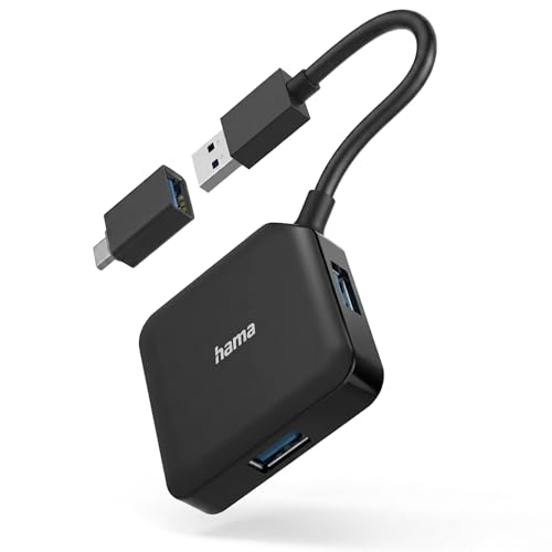 Image of Hama 4-in-1 USB-C Hub with Ultra HD 4K HDMI I 3xUSB-A Gen 3.2 I 1Gbps RJ45 Ethernet (USB 4 in 1)