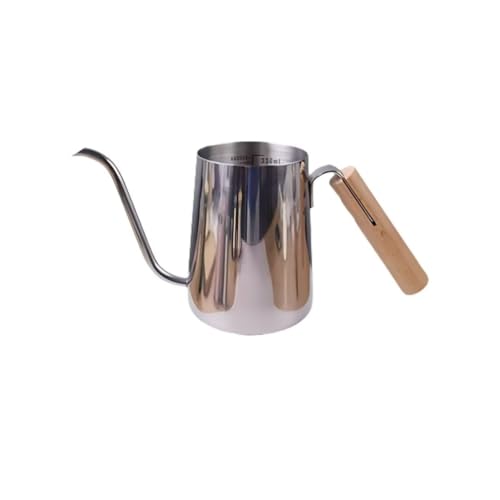 NUBAGO コーヒーポット ドリップ用 コーヒーケトル 細口 350ML ドリップポット ステンレス製 ドリップケトル キャンプ ケトル やかん おしゃれ 1人用 21*7.5*9.7cm シルバー 珈琲店 室内 アウトドア用