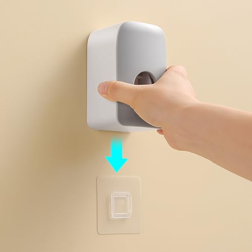 Miniatura 2 de Dispensador De Pasta De Dientes Con Estantes Colgantes, Accesorios De Baño Sin Taladrar Para Montar En La Pared