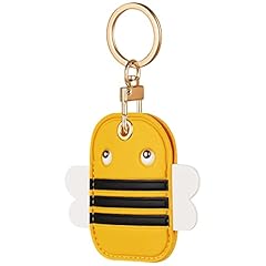 AXFEE Airtags Portachiavi in PU Pelle, Porta Air Tag per GSP Apple, Airtag Cover per Chiavi Zaini e Animale, Portatile, Anti-graffio, Mantiene un Segnale Forte- Ape/Fragola/Limone/Orso ecc.
