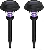 Solar Bug Zapper Outdoor, Rechargeable Mosquito Fly Zapper Lamp Repellent Outdoor Waterproof LED, Solar Powered Mosquito Killer Lamp for Indoor & Outdoor (2 Pack) (A1)