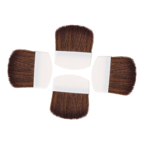 LRXIYODE 4 piezas Brochas de Maquillaje Pequeñas para Mujer de Pinceles Planos para Polvo Rubor y Iluminador Cerdas Suaves y Mango Cómodo para Aplicación Precisa y Portátil