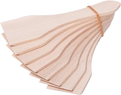 Timtina Holz Raclette Schaber - 8er Set - Natürliches Raclette Zubehör - Robuste Holzspachtel für perfektes Schmelzkäse-Erlebnis