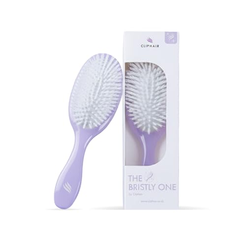 Cliphair Bristle Hair Brush for Human Hair Extensions Gentle Nylon Bristles for Smooth Shiny Tangle-Free Hair Anti-Frizz Hair Brush for Women