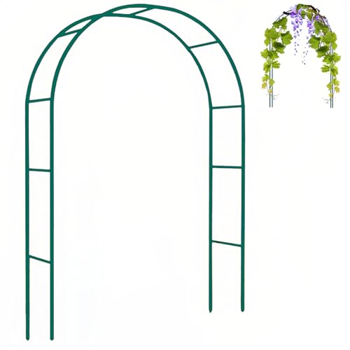 Arco de jardín de 2,4 m/7,8 pies con Marco de Metal, cenador de pérgola de Enrejado de Arco Alto para Plantas trepadoras de vides de Rosas, cenador de jardín de