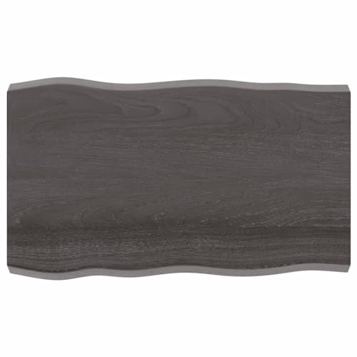 LAPOOH Tablero de mesa gris oscuro de 100 x 60 x 6 cm, madera maciza tratada, borde vivo, tablero de mesa, mesa de repuesto, muebles de interior para el hogar (SPU: 364021)