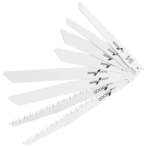 Gasea 8 piezas Hojas Sierra Sable, Hojas de Sierra Recíproca Alternativa con Estuche de Almacenamiento Accesorios de Sierra de Sable para Madera Metal PláStico