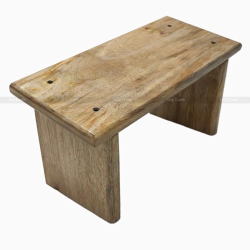 Image of Natural Wood Folding Meditation Bench - Kneeling Stool, Seiza Chair, Foldable Wooden Stool for Yoga, Prayer, and Meditation, Mango Wood