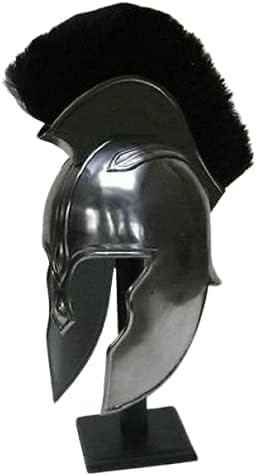 Medieval Crusader Knight Helmet, Spartan Greek Armor Replica with Display Stand