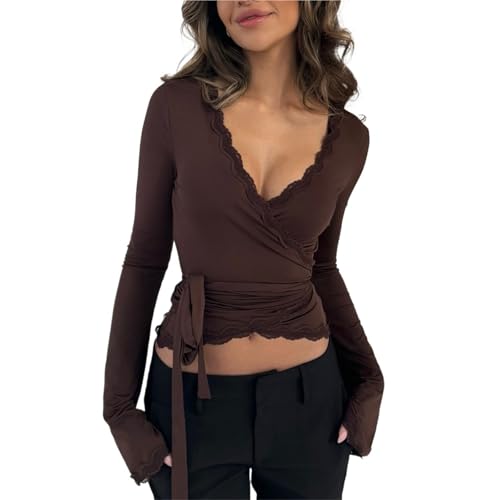 Haut cache-cœur femme coupe ajustée pour sculpter la silhouette