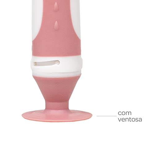 Escova Mamadeira Silicone Rosa