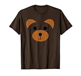 Bear Face Halloween Costume Brown Animal Bear T-Shirt