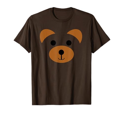 Bear Face Halloween Costume Brown Animal Bear T-Shirt