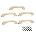 5 maniglie per cassetti in legno incompiuto per armadi da cucina, maniglie per mobili, credenze, cassetti, cassetti, maniglie
