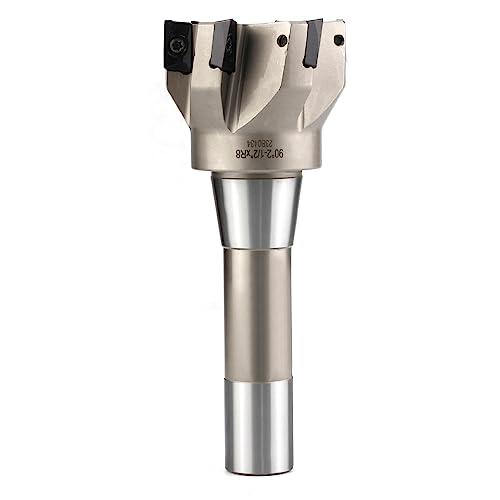 Image of OSCARBIDE Indexable End Mill R8 Shank,6 Flutes,2-1 /2 inch Cutting Diameter | 6-1 /8 inchoverall L | 6 APKT1604 Carbide Inserts | 90 Square Shoulder Milling | Smooth Finishing | Long-Lasting Tool Life
