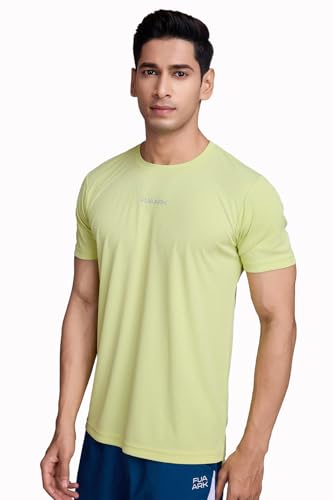 Image of FUAARK Men Moisture Wicking Solid Round Neck Tshirt