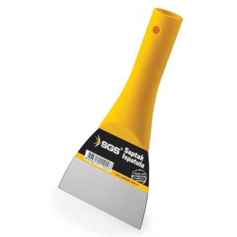 SGS Saptak Spatula 14cm, Siyah ve Sarı, Metal Bıçak, Yapı Malzemesi
