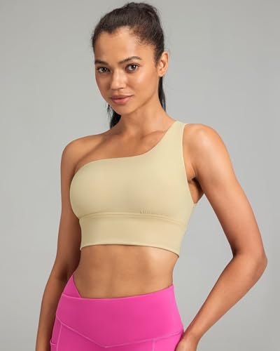 Image of Queenie Ke Womens One Shoulder Sports Bra Left Side Strap Yoga Bras Gym Training Workout Crop Tops
