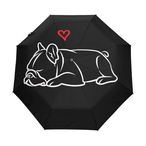 Parapluie noir mignon GAIREG résistant et compact contre la pluie