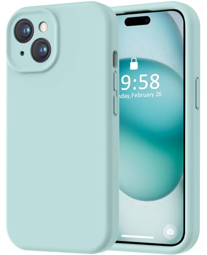 Image of LOVE 3000 Compatible with iPhone 15 Case, [Smooth Silicone Full Coverage Camera] [8ft Drop Protection], Soft Microfiber Lining Full Body Protective Case for iPhone 15 6.1 inch - Mint