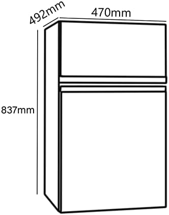 Black Under Counter Fridge Freezer, 2 Door Free Standing, 87L - SIA UFF11BL
