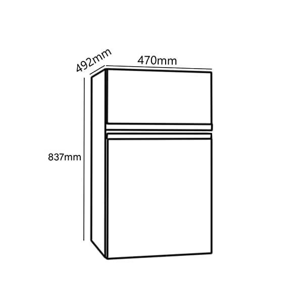 Black Under Counter Fridge Freezer, 2 Door Free Standing, 87L SIA UFF11BL Gazasgoods