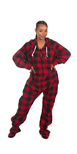 Image of Forever Lazy Footed Adult Onesies, One-Piece Pajama Jumpsuits for Men and Women, Unisex. with Detachable Feet.