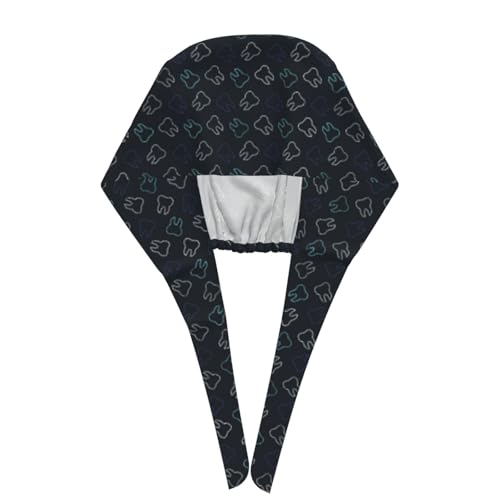 Image of Surgical Caps Men Women, Scrub Cap with Sweatband Adjustable | Tie Back Nurse Cap, Nursing Breathable Working Hat, Scrub Cap, Medical Hats