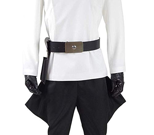 Rongxu Mens Imperial Officer Uniform Waist Belt Halloween Cosplay Costume Waistband Black PU Leather Metal Accessories Props2