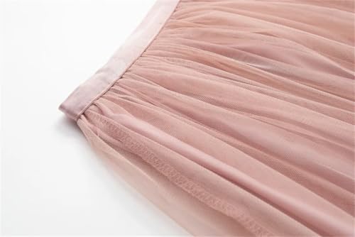 Women Spring Summer Tulle High Waist Elegant Midi Long Skirt Sweet Casual Mesh Tutu Skirts2