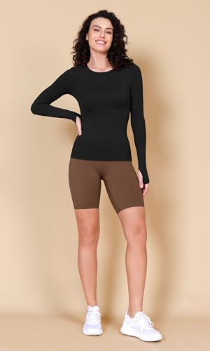 ODODOS Women's Long Sleeve Shirts with Thumb Hole Cloud Feeling Soft Crew Neck Slim Fit Tee Yoga Athletic Workout Tops4