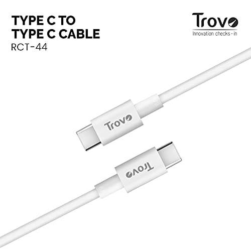 Image of Trovo RCT-44 3A USB Type-C to Type-C 1Mtr Type-C Cable-White