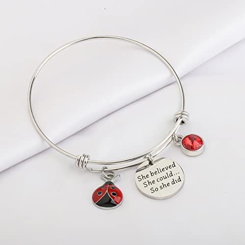 FAADBUK Ladybug Bracelet Ladybug Lover Gift She Believed She Could So She Did Inspiration Gift for Her4