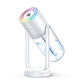 加湿器 小型 卓上 【2025新開発&投影ランプ&角度調整】 超音波式 卓上加湿器 除菌 20dB静音 300ML大容量 7色LEDライト 次亜塩素酸水対応 アロマ対応 2段階ミスト 持ち運び便利 自動停止機能 空焚き防止 水漏れ防止 省エネ Type-C 乾燥/花粉症対策 コンパクト 車用/部屋/寝室/オフィス用 クリスマス/誕生日/新年 プレゼント