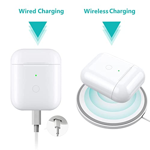 Airpods Charging Case Compatible For Airpods 1&2, Qi Wireless Charging Replacement Case, With Bluetooth Pairing Sync Button, No Airpods, White #TOP3