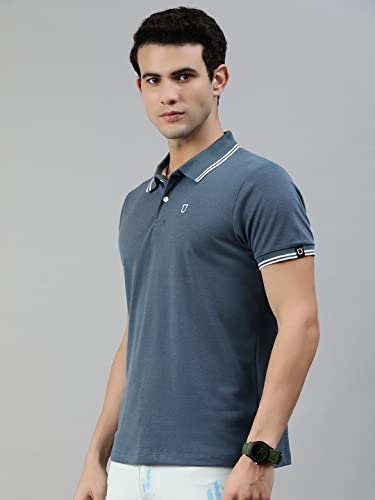 Image of Urbano Fashion Men's Solid Slim Fit Half Sleeve Cotton Polo T-Shirt