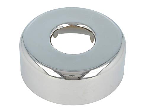 tecuro Siphon rosette inner diameter 32 mm x outer diameter 80 mm x height 30 mm, chrome-plated brass, Silver, Klein