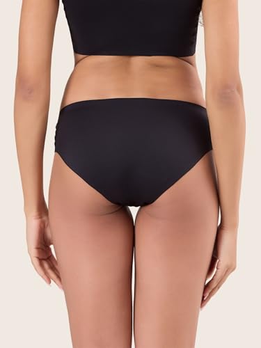 Image of Krvvy Low Waist Mid Coverage Seamless Bikini Panty for Women | Ultrasoft Underwear with 100% Cotton Gusset & Ventilation Holes