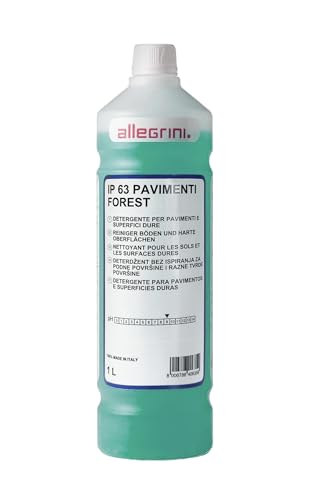 IP 63 Forest Detersivo Pavimenti a bassa formazione di schiuma ideale Robot Lavapavimenti Profumato per la Pulizia di Superfici Dure Ceramica Marmo Gres Porcellanato 1000 ml