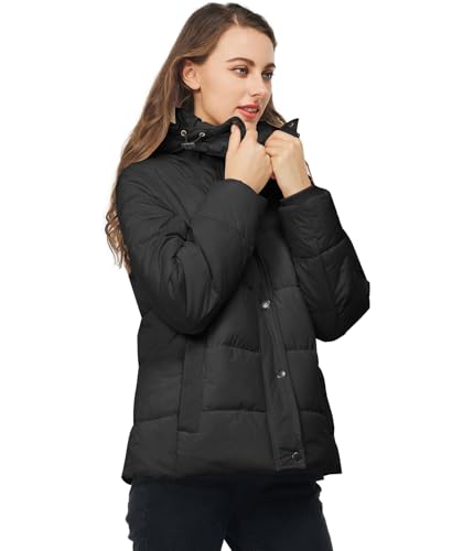 TRATENBY Women's Winter Thicken Puffer Coat Warm Jackets Parka With Detachable Hood Waterproof2
