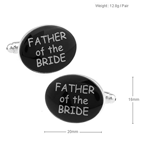 Mancuernillas negras vintage con diseño elipse para hombres miniatura 5