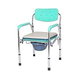 SHTFFW Silla de Inodoro for Ancianos y discapacitados. WC Silla de Dormitorio con Silla de Ducha de urinario móvil con Asistencia de baño urinario Altura Ajustable