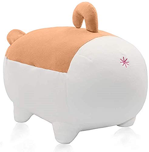 Image of AVSHUB Giant Shiba Inu Dog Plush Soft Toy for Kids | Ultra Soft Stuffed Dog Plush for Cuddling, Room Decor & Birthday Gift | Peach & White | 50 cm