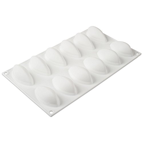 Silikomart Professional White Non-Stick Quenelle Mold 12 Cavities